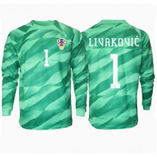 Kroatien Dominik Livakovic #1 Målvakt Bortatröja EM 2024 Långa ärmar